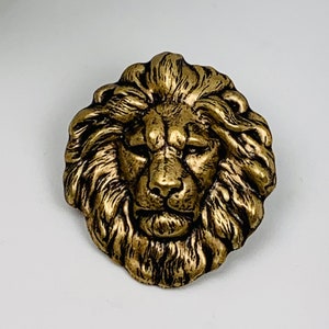 Antique Brass Lion Tie Tack or Lapel Pin