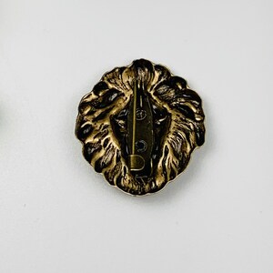 Antique Brass Lion Head Brooch image 4