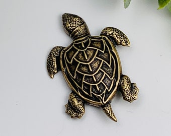 Antique Brass Turtle Brooch