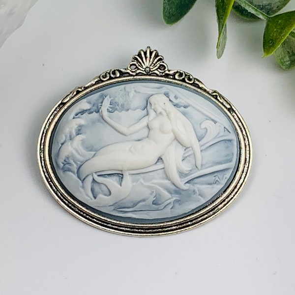 Antique Silver Mermaid Brooch