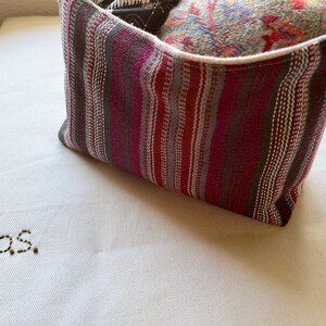 Shades of Gray and Burgundy Fabric Bin
