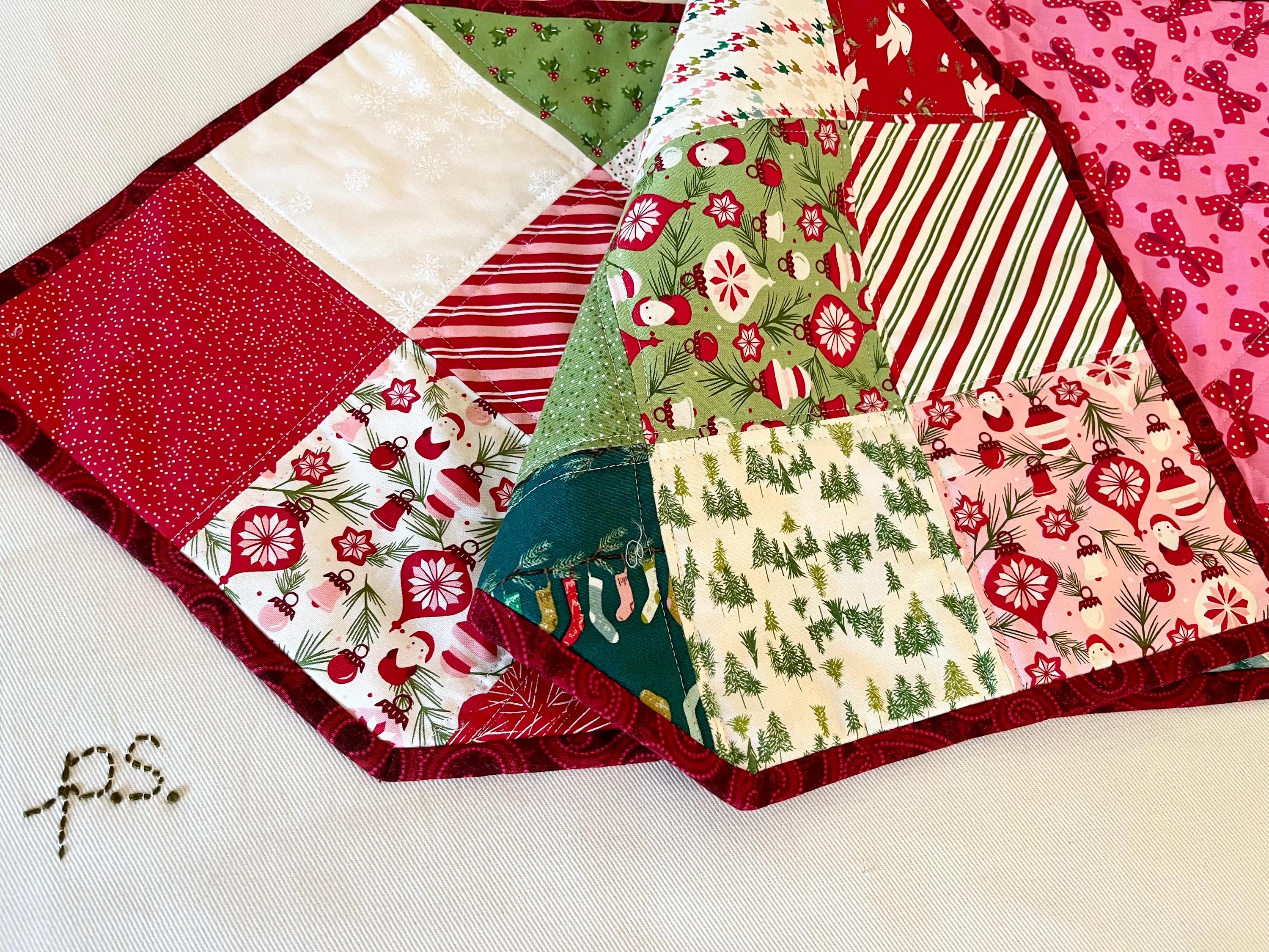 Cardinals Holly and Poinsettias Christmas Runner Quilt vs Nesting Birds in Trees Table Quilt
