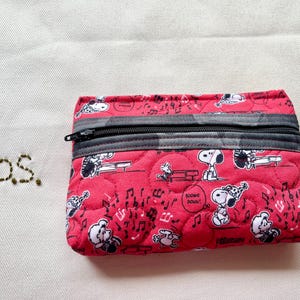 キルティングスヌーピー＆ウッドストックポーチ：シュローダーズバンド、エッセンシャルオイル対応