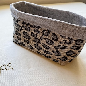Animal Print in Black and Gray Fabric Bin