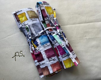 Palette de peinture et porte-pinceau pour étiquettes imprimées