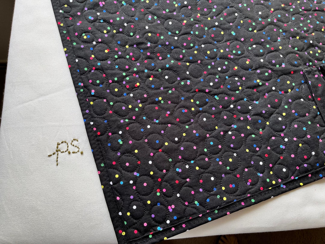 Colorful Dots on Black Double Bass Bib Quilted Fun Dots Bass Etsy