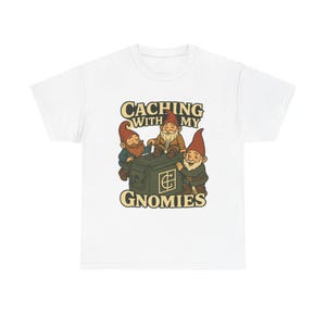 Caching With My Gnomies Tee Dark | Gnome Geocaching T-Shirt