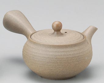 Stone beige Tokoname ware Japanese Kyusu