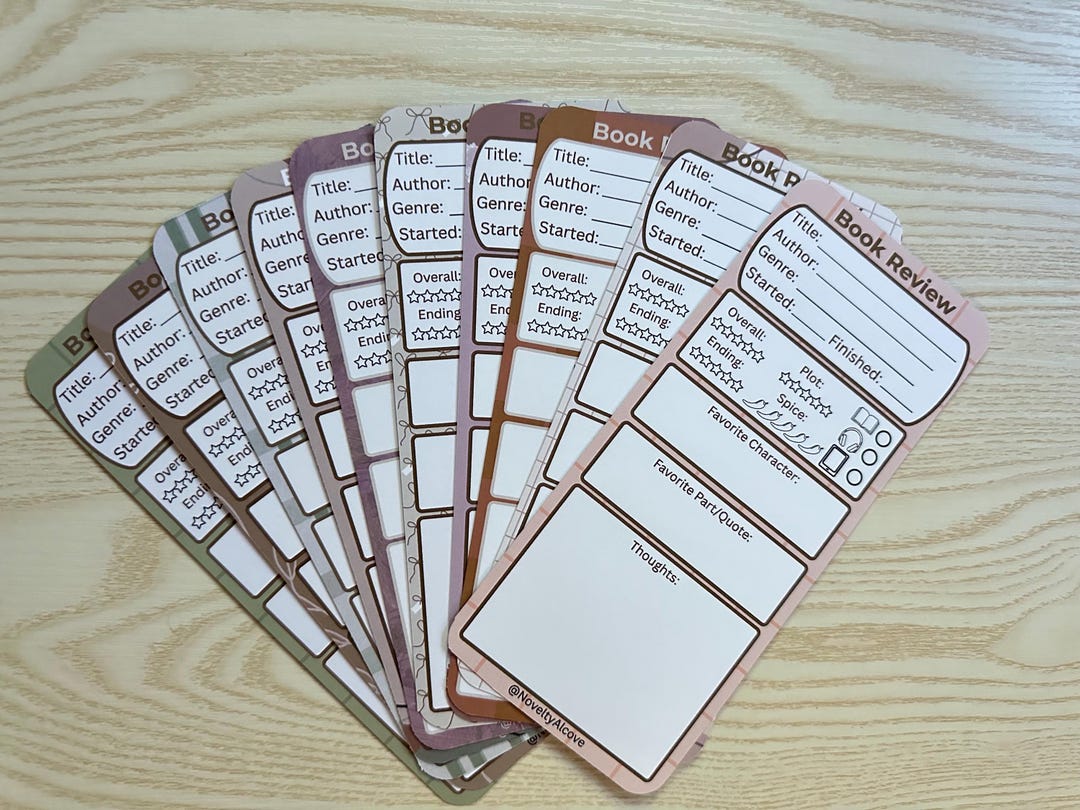 Book Review Bookmark Set: Library Stationery, Book Club Gifts - Etsy