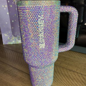 Custom Rhinestone Stainless Steel Stanley’s – Hand Rhinestoned | Choose Your Color! 40oz ClrDrk Amethyst