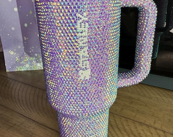 Stanley's de acero inoxidable con pedrería personalizada – Pedrería hecha a mano / ¡Elige tu color!