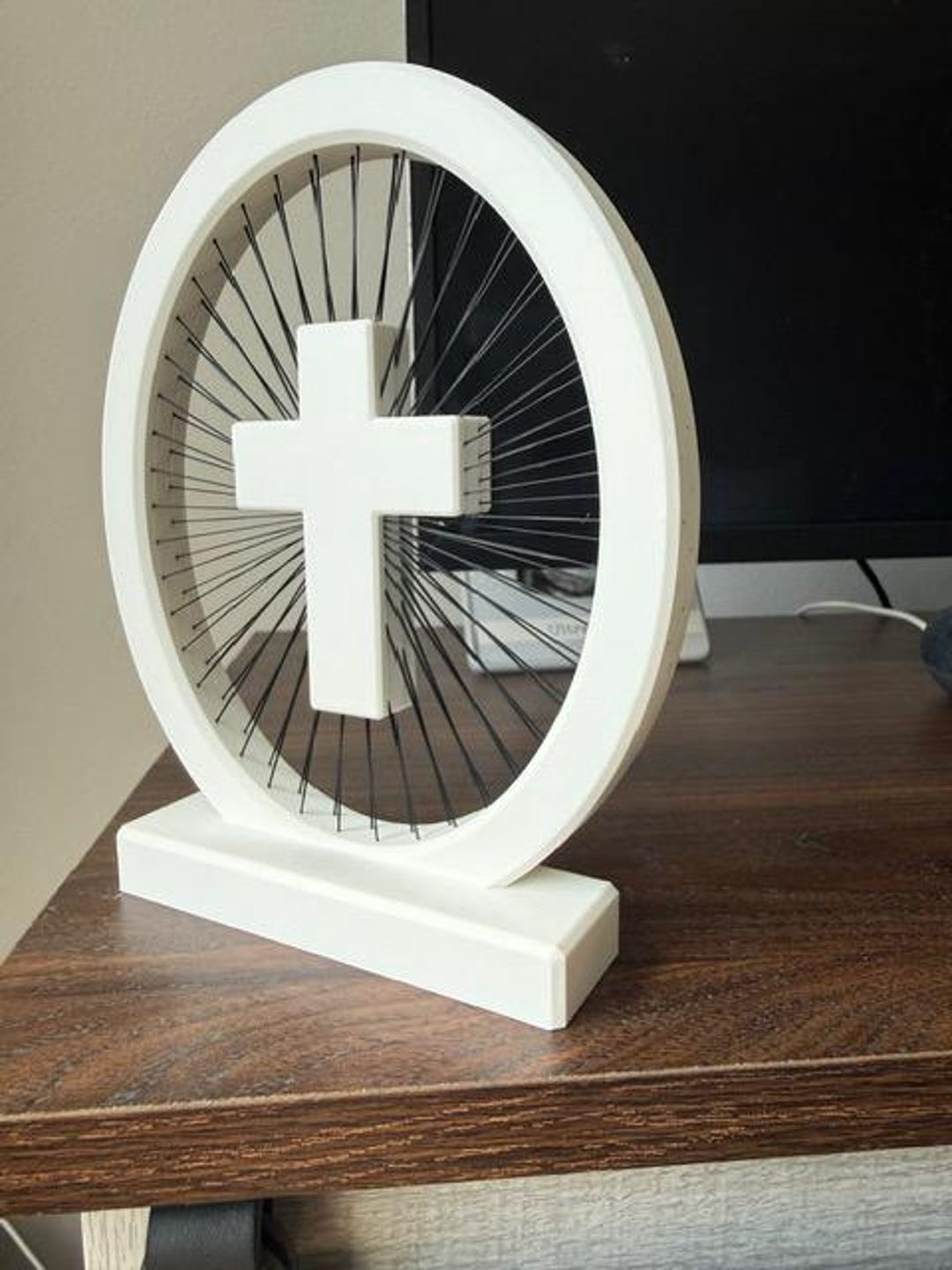 3D Printed String Art Cross – Modern Christian Decor, Thread‑effect ...