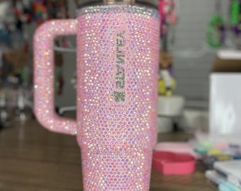 Custom Rhinestone Stainless Steel Stanley’s – Hand Rhinestoned | Choose Your Color!