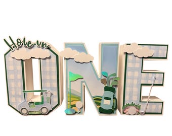 Hole in ONE 3d letters