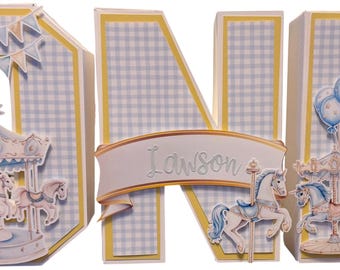 Letras 3D de carrusel para niños