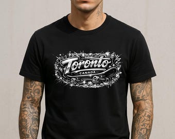 Toronto Y2K T-Shirt | Grime Cyber Punk Kanada Grafik-T-Shirt | Kanadische Streetwear | 2000 Era Toronto Tee