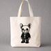 French Bulldog Punk Rocker Tote Bag – Goth Frenchie Bulldog Canvas ...