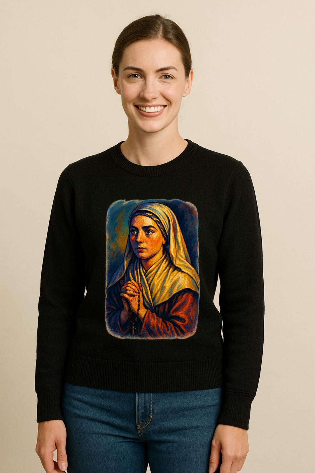 Saint Bernadette Soubirous Sweater - Vibrant Catholic Gift, Holy Family ...