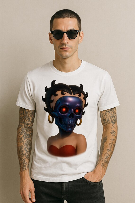 Betty Boop Cyber Skull T-shirt, Retro Horror Tee - Etsy