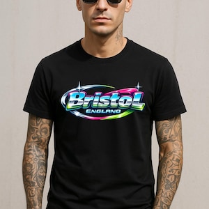 ブリストル Y2K Tシャツ | イングランド サイバーパンク UK グラフィックTシャツ | UK ストリートウェア | 2000年代ブリストルTシャツ