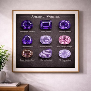 Ametistdiagram Poster | Ädelstenskonstverk