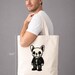 French Bulldog Punk Rocker Tote Bag – Goth Frenchie Bulldog Canvas ...