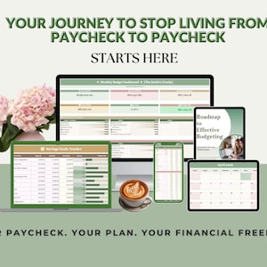 Biweekly Paycheck & Bill Tracker Excel Family Budget Planner | Automated | Beginner Friendly | Ebook on Budgeting