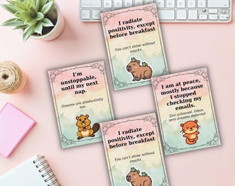 50 Sarcastic Affirmation Cards: Funny Self-Care (Digital Download)