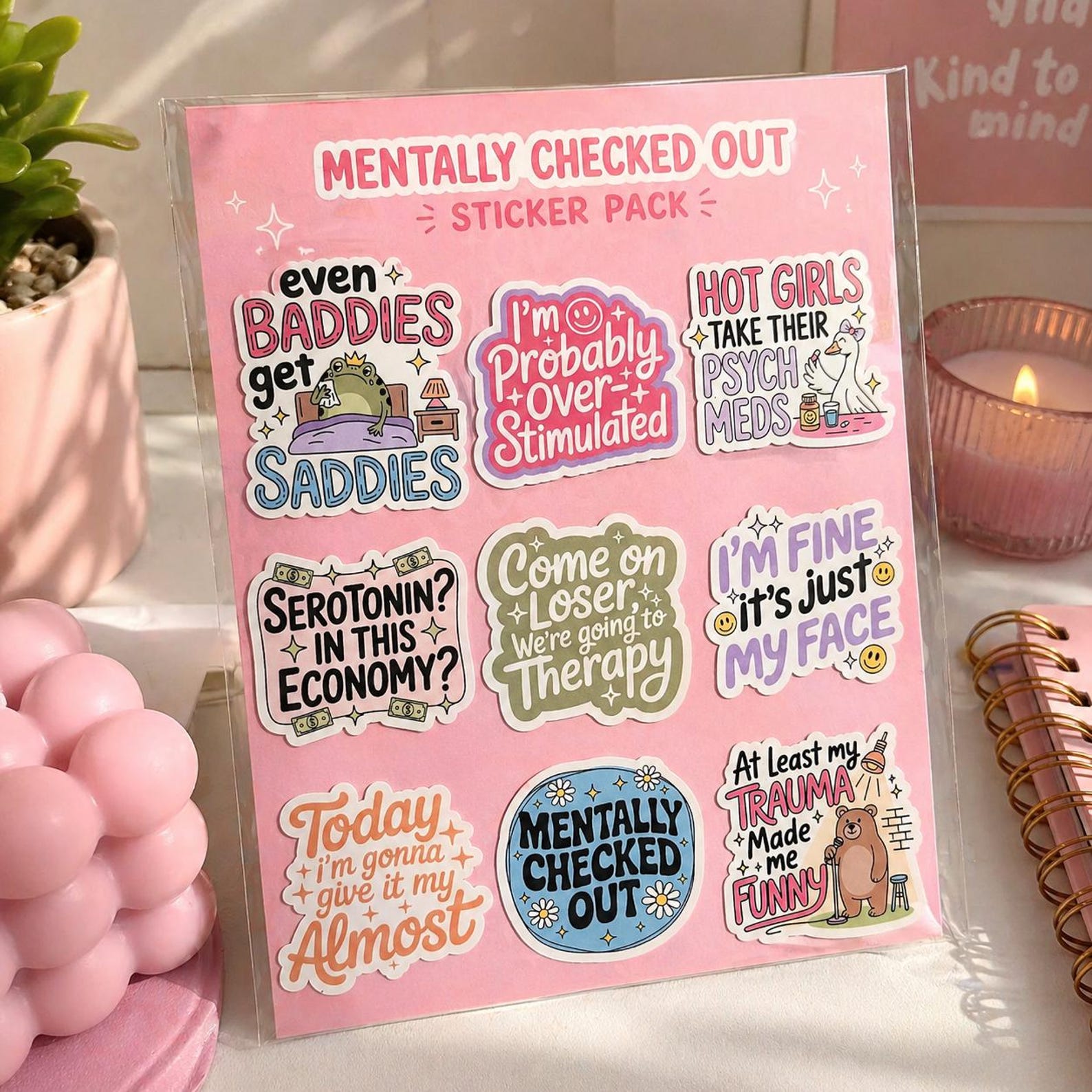 Relatable Stickers Help Mental Health Humor Vinyl Stickers | Relatable Sarcastic Sticker Pack ...