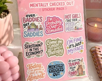 Mental Health Humor Vinyl Stickers | Relatable Sarcastic Sticker Pack