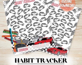 Car Theme Kids Habit Tracker | Daily Routine Chart (Printable PDF)