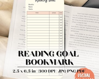 Reading Goal Printable Bookmark (Digital Download)