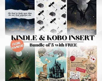Fantasy Dragon Printable Kindle Insert Bundle: Bookish Designs (Digital Download)
