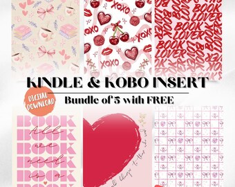 Printable Valentine Kindle Insert for Clear Case | Book Lover Accessory | Romance Reader | Instant Download