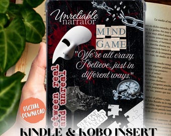 Psychological Thriller Printable Kindle Insert | Book Lover Accessory (Digital Download)