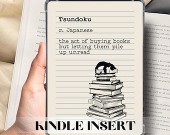 Printable Japanese Kindle Insert for Clear Case| Japan Literature Kawaii Kobo Insert Book Lovers