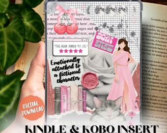 Pink Printable Kindle Insert | Girly Book Lover Accessory (Digital Download)
