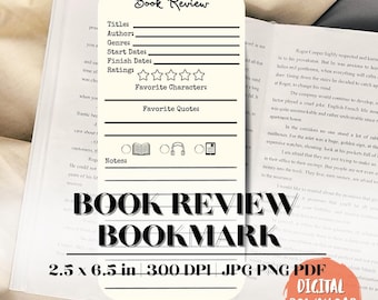Book Review Printable Bookmark (Digital Download)