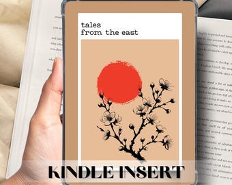 Printable Japanese Kindle Insert for Clear Case | Japan Literature Kawaii Kobo Insert Book Lovers
