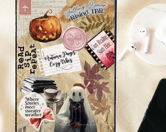 Cozy Halloween Printable Kindle Insert | Pumpkin Spice, Spooky Vibes (Digital Download)