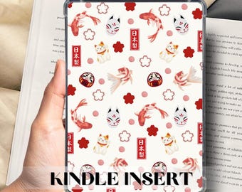 Printable Japanese Kindle Insert for Clear Case| Japan Literature Kawaii Kobo Insert Book Lovers