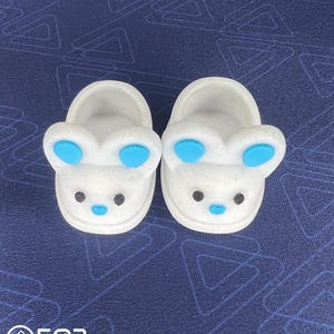 Bunny Slippers for Labubu Glitter White & Blue