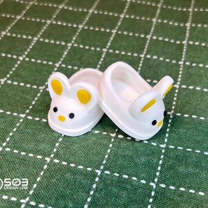 Bunny Slippers for Labubu Sparkle Yellow