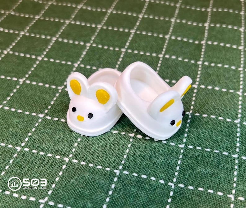 Bunny Slippers for Labubu Sparkle Yellow