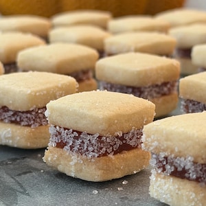 30 Handmade Brazilian Casadinhos | Guava Sandwich Cookies in Gift Jar