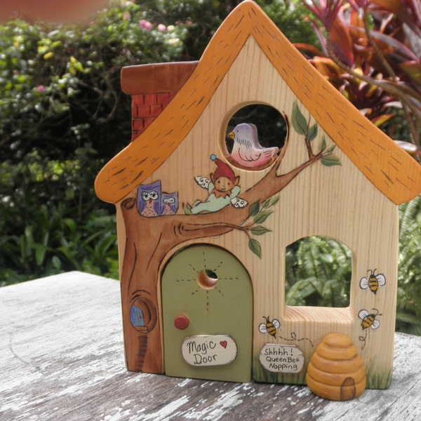Habitat de jouet en bois-Gnomes-elfes-fées - magique porte-Pretend Play-inspiration Waldorf