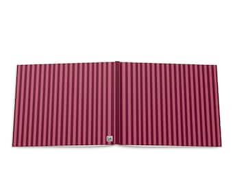 Burgundy Stripe Hardcover Scrapbook, Bridal Shower Guest Book