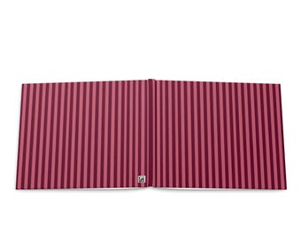 Plakboek met bordeauxrode streep, hardcover, gastenboek vrijgezellenfeest