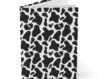 Schwarzweiss-Kuh-Druck-Hardcover-Zeitschrift | Rindsleder Muster Notizbuch