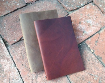 13x21cm Leather Moleskine Cover or Leather Menu Cover (for Large Moleskine cahiers) - COVER ONLY
